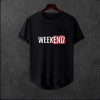  Unisex Oversize Modern Boy Pamuklu Etek Oval Siyah Baskili T-shirt